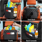 FrgKbTm Car Seat Back Organizer, Waterproof Car Backseat Organizer with Cup Holders Large Capacity Hanging Car Storage Bag for Phones Documents Cups Bottle Travel Compatible with Most Vehicles
