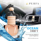Ocean Fresh Car Air Freshener | Long Lasting Hanging Car Freshener with Vent Clip | New Car Fragrance, Slow-Release Aroma Technology, Adjustable Scent Intensity | Scented Interior Diffuser by Perfa