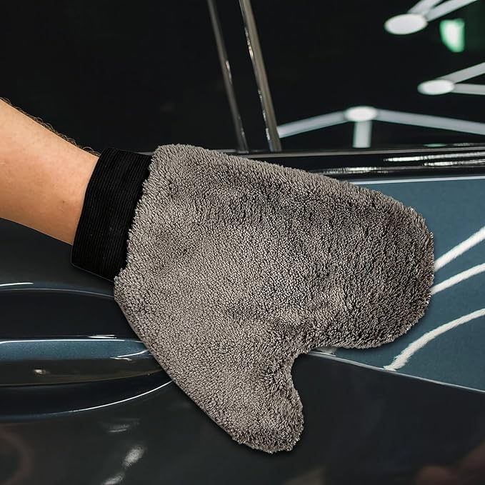 6 Pcs Microfiber Car Wash Glove, Coral Fleece Cleaning Mitt for Auto Detailing, Scratch-Free Plant Dusting Gloves, Home Kitchen Bathroom Multipurpose Cleaning, Soft Lint-Free Wash Tool