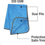Detailer's Preference Large 320 GSM Microfiber Towels for Car Detailing, Washing, Drying, Ultra Soft Terry Weave, Scratch-Free, Lint-Free, Multi-Surface, Reusable, 16x24 Inch, 12-Pack, Blue