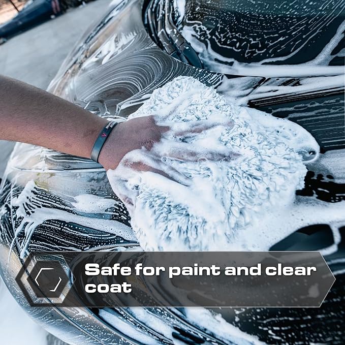 Blackline Microfiber Automotive Wash Mitt -Premium Scratch Free Wash Mitt for Car Cleaning|Car Detailing Accessory Works with Bucket, Car Shampoo, or Foam Cannon | 70%/30% Microfiber Blend, 9"x11"
