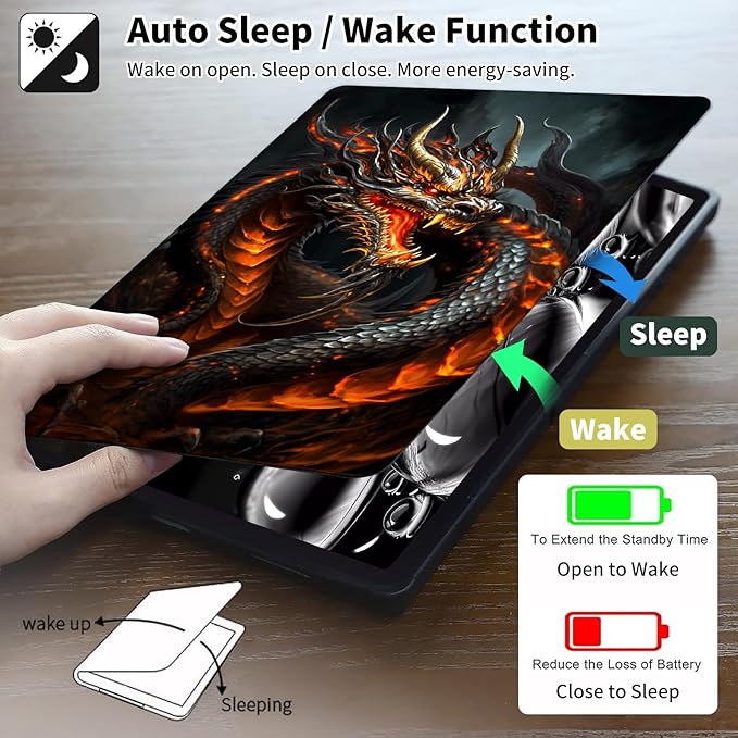 for Kindle Paperwhite Case,6" Kindle Paperwhite 4 10th Generation Case 2018 & Kindle Paperwhite Signature Edition,Leather Slim Adjustable Stand Cover Auto Wake/Sleep,Red Fire Dragon