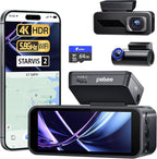 Pelsee P1 Pro 4K Dash Cam Front and Rear, STARVIS 2 Sensor, 64GB Card, Dual Dash Camera for Cars with Full-Color Night Vision, HDR WDR, ADAS, GPS, WiFi & Voice Control, 24H Parking Mode, 3.39" Screen