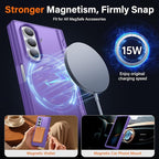MOBOSI for Samsung Galaxy Z Fold 7 Case with Privacy Screen Protector, [Compatible with Magsafe], [Built-in Kickstand & Full Body Hinge Protection] Magnetic Slim Phone Case for Z Fold7, Purple