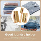 3 Pcs Wood Laundry Stain Brush Stain Remover Brushes with Boar Bristle Small Stain Brush for Clothes for Scrubbing Stains from Furniture Fabric Leather(3 Pcs E)