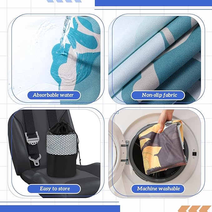 Hahafelt 2 Pack Car Seat Towel Covers with Storage Bag, 63 x 32 Inch Universal Non Slip Waterproof Sweat Protector for Car Truck, Gym Swimming Running, Machine Washable (Yellowstone)