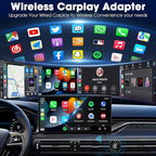 Wireless Carplay Adapter & Android Auto 2026 Upgrade Wired CarPlay to Wireless,2-in-1 Mini USB Design with Fast Stable Connection Car Play for Apple iOS 10+, Android 11+ Version