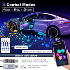 Dreamcolor Acrylic Interior Car LED Strip Light with USB Hub, 55.1 inches Fiber Optic Ambient Lighting Kits, RGB+IC Colors Sound Active Function Neon LED Strip