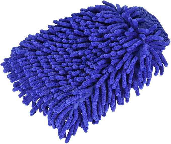 M METERXITY Microfiber Chenille Wash Mitt - Double Side Reusable Gloves for Cleaning Scratch-Free, Apply to Car Cleaning, Kitchen