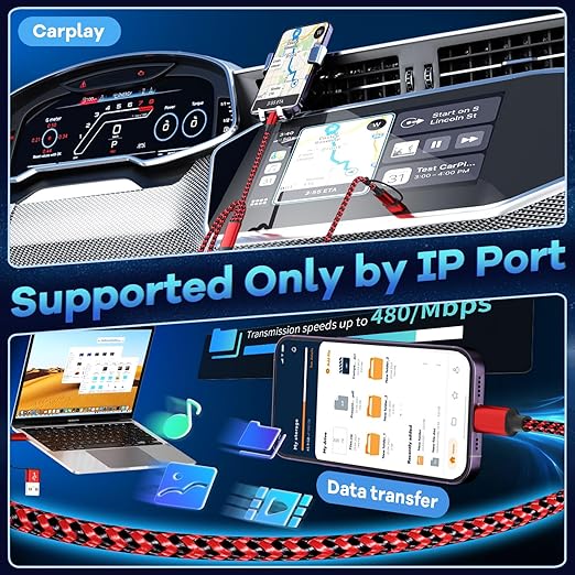 Travel Essentials 3in2 Multi Charging Cable for iPhone Watch Charger,USB A/C to Type C/IP/iWatch Charger,Travel Chargers for Multiple Devices Compatible with iWatch Series&iPhone 16-12 5FT