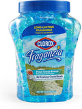 Clorox Fraganzia Crystal Beads Air Freshener, Long Lasting Room Deodorizer and Odor Eliminator Gel Beads to Freshen Home, Car, or Office, Fresh Ocean Breeze Scent, 12 Fl Oz