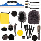 Healifty 23-pcs Car Detailing Brush Set with Wheel Cleaner Brush and Car Duster for Exterior and Interior Cleaning Multi-Function Auto Rim Cleaning Tools and Dashboard Maintenance