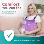 Zomaple Mastectomy Recovery Pillow with Strap, Swirly Gel Pack, Seat Belt Cover & Shower Lan – Post Mastectomy Must Haves, Breast Augmentation/Reduction & Mastectomy Recovery Supplies – Washable Cover