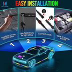 MICTUNING U8 RGB Underglow LED Light Bar, Dual Remote Control, Multicolor Underbody Light Strip with Aluminum Housing, Car SUV Exterior Neon Accent IP68 Waterproof, 8pcs