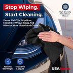 USANOOKS Premium 300GSM Microfiber Cleaning Cloth - 12.5"x12.5" High Performance - 1200 Washes, Ultra Absorbent Microfiber Towels for Cars Undercarriage, Rims & Engine Bay Cleaning - Microfiber Cloth
