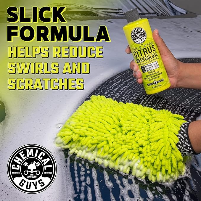 Chemical Guys CWS_110_16BK Car Wash Detailing Bucket, Mitt & Accessories Bundle (6 Items) Featuring Honeydew Snow Foam Car Wash Soap, 16 oz - Works on Cars, Trucks, SUVs, RVs & More