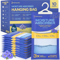 Moisture Absorbers and Humidity Absorber Bags for Closet - 10 Pack High-Efficiency Moisture Absorber and Humidity Packs for Home, Moisture Bags and Dehumidifier Bags for Car Blue Flax, 10 Pack
