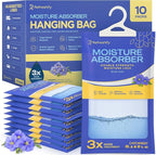 Moisture Absorbers and Humidity Absorber Bags for Closet - 10 Pack High-Efficiency Moisture Absorber and Humidity Packs for Home, Moisture Bags and Dehumidifier Bags for Car Blue Flax, 10 Pack