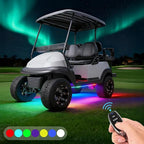 10L0L Golf Cart Underbody Light Kit, Underglow LED Strip for EZGO Club Car Yamaha, 24 Modes Multicolor RGB Music Sync Waterproof, Canopy Lights Optional (4 Pack(Underbody-Fishbone))