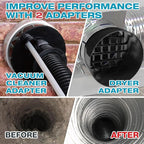 Sealegend 58-Pieces 40-Feet Dryer Vent Cleaner Kit, Dryer Cleaning Tools, Include Omnidirectional Blue Dryer Lint Vacuum Attachment, Dryer Vent Brush, Universal Vacuum & Dryer Adapters