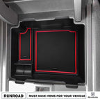 RUNROAD Center Console Upgraded Organizer Compatible with Acura RDX 2019 2020 2021 2022 2023 2024 Accessories, Armrest Storage Box Insert Card Container ABS Coin Holder Console Tray, Red