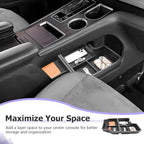 LUWU Lower Center Console Tray Storage Box for 2021 2022 2023 2024 2025 2025 Toyota Sienna Accessories Console Bottom Organizer ABS Material Interior Black 2-Pack (Not Fit w/Refrigerator)