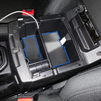 TACOBRO Center Console Organizer Compatible with Jeep Wrangler JL & JLU 2018 2019-2024 2025 2026 Accessories, Gladiator JT Truck 2020 2021 2022 2023-2026 Insert Tray Armrest Storage Box, Blue
