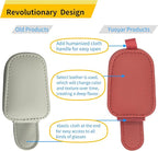 Yuoyar Sunglass Holder for Car, Magnetic Leather Sunglasses Holder and Ticket Card Clip, Car Visor Accessories, 2 Packs (Red)