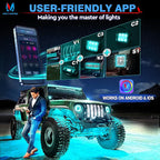 MICTUNING C2 Curved RGBW LED Rock Lights - 16 Pods Underglow Multicolor Neon Light with Wiring Switch Kit, Bluetooth Controller with APP Control