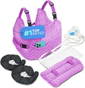Zomaple Mastectomy Recovery Pillow with Strap, Swirly Gel Pack, Seat Belt Cover & Shower Lan – Post Mastectomy Must Haves, Breast Augmentation/Reduction & Mastectomy Recovery Supplies – Washable Cover