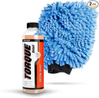 Torque Detail Decon Wash Pack - Decontamination Soap 8oz + Wash Mitt - Surface Strip Wash Car Shampoo - Highly Absorbent Microfiber Chenille Car Wash Mitt Safely Cleans Your Vehicles Entire Surface