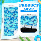 Hahafelt 2 Pack Car Seat Towel Covers with Storage Bag, 63 x 32 Inch Universal Non Slip Waterproof Sweat Protector for Car Truck, Gym Swimming Running, Machine Washable (Waves)