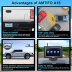Wireless Backup Camera Truck Hitch Trailer - Easy Install Digital Stable Signal HD 1080P Car Rear View Camera with 4.3 Inch Monitor System - AMTIFO A18