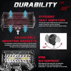 LED Pods, OFFROADTOWN 2pcs 6inch 240W LED Light Bar Off Road Driving Lights LED Work Light Spot Flood Combo Fog Light Waterproof Cubes for Truck Boat Pickup UTV ATV Marine Motorcycle