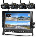 ZEROXCLUB 4 Magnetic Solar Wireless Backup Camera HD1080P 9" Loop Recording Monitor, Quad RV Rearview Backup Cameras Wireless System for Trailer RV Trucks, Built-in 9600mAh Solar Battery, BL904