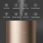 Airversa Waterless Essential Oil Diffuser Starter Kit with 2x30mL Hotel Scent Fragrance Oil for Home Room Desk Car, Battery Operated Scent Air Freshener Diffuser, 100mL Capacity, RD1 Kit Black