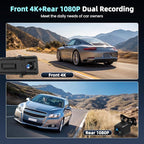 Mirror Dual Dash Camera for Car, Dashcam 4K Front 1080P Rear View ADAS BSD LCA Wi-Fi&APP 10.88" IPS Touch Screen HDR Night Vision G-Sensor Loop Recording 24H Parking Monitor Parking Monitor