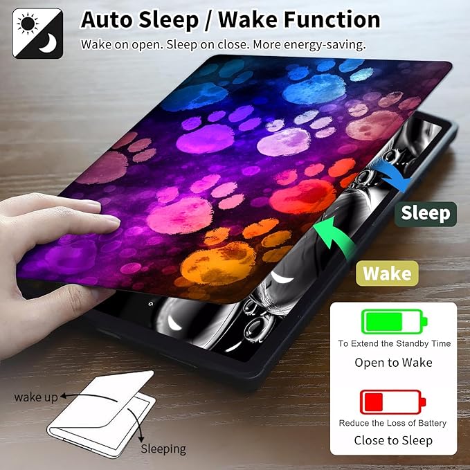 for Kindle 10th Generation Case 2019 Released 6",PU Leather Cute Slim Folio Adjustable Stand Smart Cover with Auto Wake/Sleep Case for 6 Inch Kindle 10th Gen 2019,Purple Glitter Paw