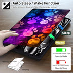Case for Kindle Scribe,PU Leather Cute Slim Folio Adjustable Stand Cover with Auto Wake/Sleep for Amazon Kindle Scribe Cover 10.2 Inch (2024/2022 Release),Purple Glitter Paw
