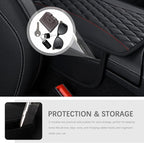 IHOTDER Patchwork Leather Center Console Covers for Cars,Upgraded Arm Rest Cover for Car with Side Storage Pocket for Car Seat Organizer,Middle Console Cover Stylish Car Decoration (Purple)