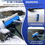 Car Wash Brush with Long Handle, 60'' Car Wash Mop, 7Pcs Chenille Microfiber Cars Washing Kit with Window Squeegee/Microfiber Towels /Wheel Brush for Cars RV Truck Boat Floor Window, Blue
