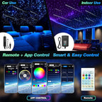 VASTFIRE Starlight Headliner Kit - 500pcs 0.03in 9.8ft Fiber Optic Star Lights for Car with 16W RGBW, Twinkle/Meteor Music Sync, APP/Remote Control for Car Roof/Bedroom Ceiling