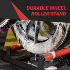 Maxshine Universal Red Wheel & Rim Detailing Rolling Stand | 360° Rotating Tire Stand for Wheel Wash, Ceramic Coating & Tire Shine | Heavy-Duty Rim Roller Stand for Professional Auto Detailing