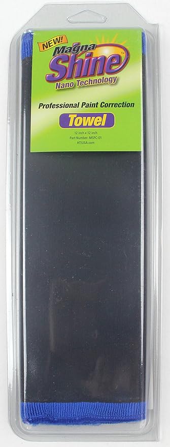 Hi-Tech Industries Magna Shine Paint Correction Towel – Nano Technology Clay Bar Alternative, Rubber Polymer Decontamination Towel for Car Paint, Glass & Trim – Removes Sap, Tar, Rail Dust & Overspray