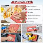 FIXSMITH Red Microfiber Cleaning Cloth -Pack of 8, Highly Absorbent Cleaning Rags, 16"X12" All Purpose Cleaning Towels for Housekeeping, Kitchen, Car, Lint Free and Reusable Microfiber Towels