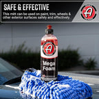 Adam's Chenille Car Wash Mitt - Premium Soft Microfiber Washing Glove for Car Cleaning & Detailing, Safe, Scratch-Free for Auto, Truck, RV, Motorcycle & More (Blue, 1pk)