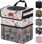 Vankor Cute Car Trash Can, Car Accessories for Women Interior Can Trash Bag Hanging Automotive Garbage Cans Pink Flamingo