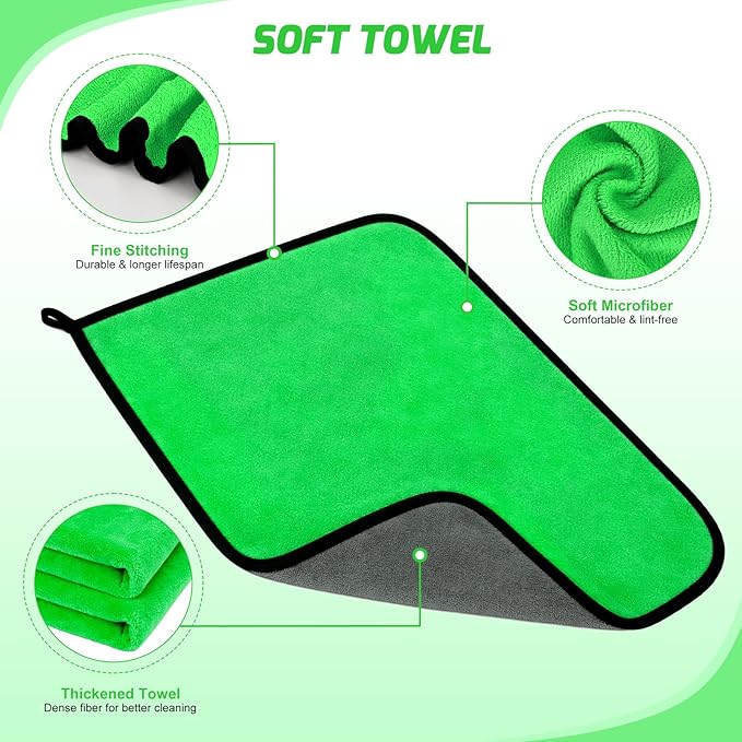 Nilight 27PCS Car Detailing Kit Auto Cleaning Tools Wash Set with Storage Carry Bag Home Use for Interior Exterior Deep Clean Polish Car Care Windshield Dashboard Seat Air Vents Wheels Tires, Green