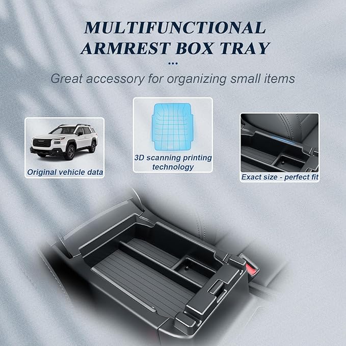 BIBIBO 3Pack for 2026 Subaru Outback Center Console Organizer 2026 Subaru Outback Console Armrest Tray+Cup Holder +Wireless Charging Mat 2026-Outback Insert Organizer Tray