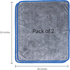 SHSCLY Microfiber Car Drying Towel Super Absorbent Twist Pile Car Towels Rapid Drying Large Cleaning Lint-Free Detailing Cloth Gray 20 x 24 Inches Pack of 2